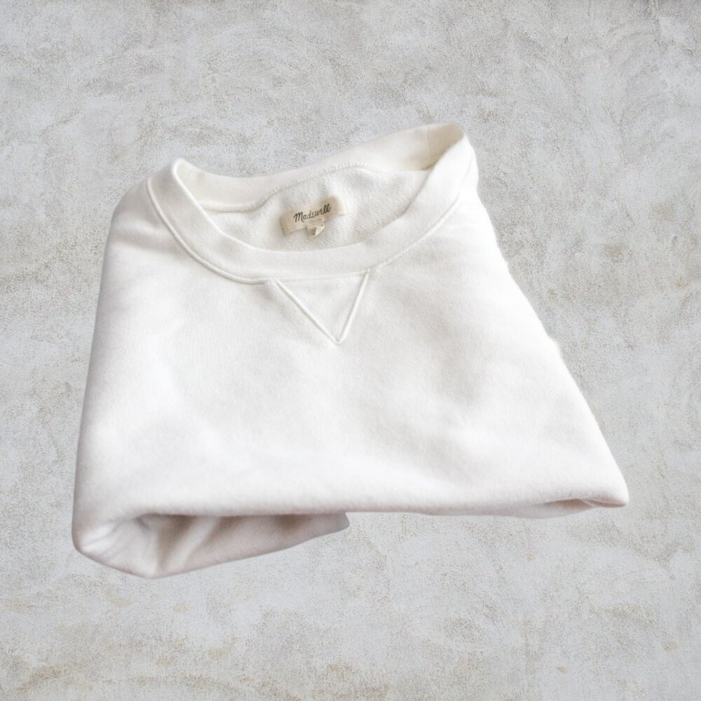 Madewell White Sleeveless Crewneck Unisex Sweatshirt - Picture 3 of 6